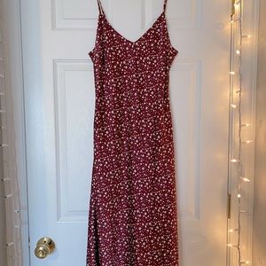 Forever 21 floral silk dress with adjustable straps size womens small